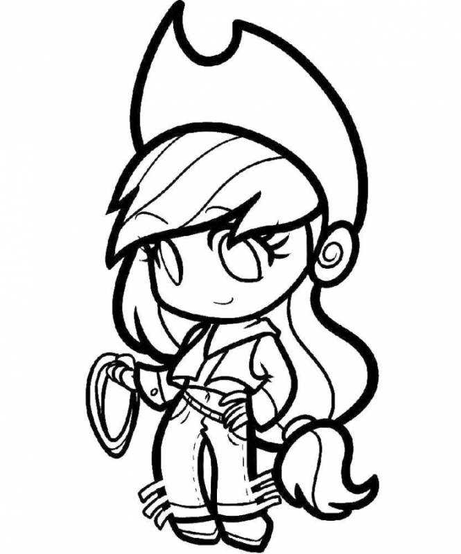 Раскраска Чиби пони