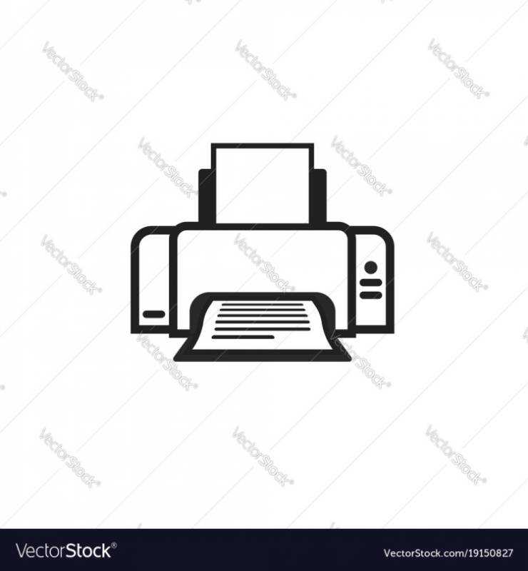 Принтер контур вектор