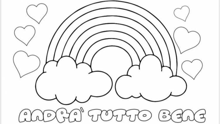 Раскраска Радуга и солнышко