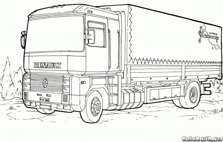 Раскраска грузовик Volvo fh12