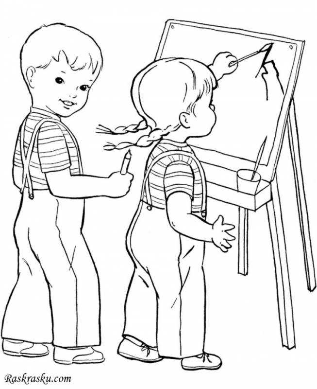 Школа раскраска для детей