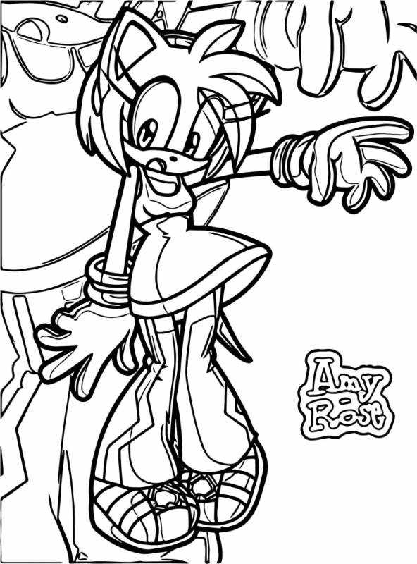 Раскраска темная Эми Роуз