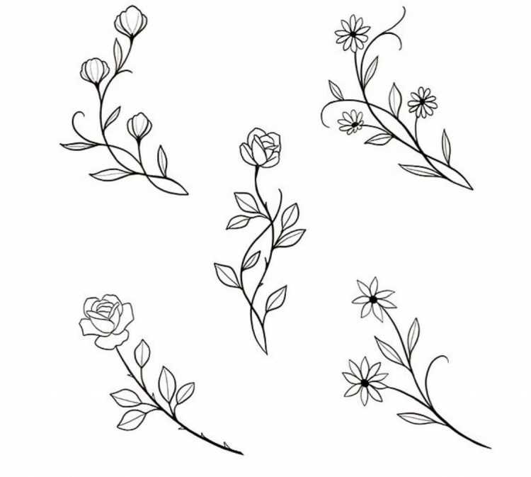 Тату веточка эскиз