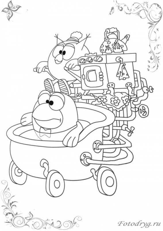 Крош и Нюша раскраска