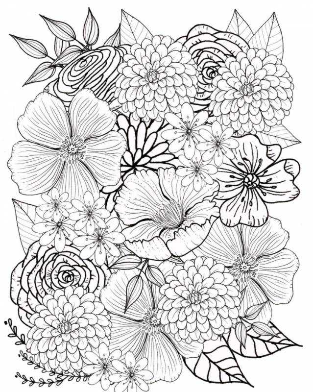 Раскраска антистресс "цветы"