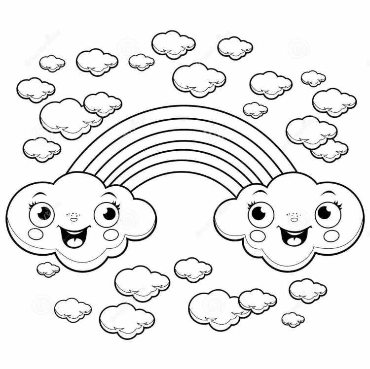 Детская раскраска Радуга