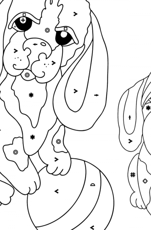 Щенок раскраска для малышей