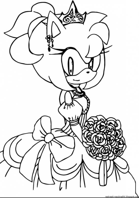 Раскраски Эми Роуз Соник бум