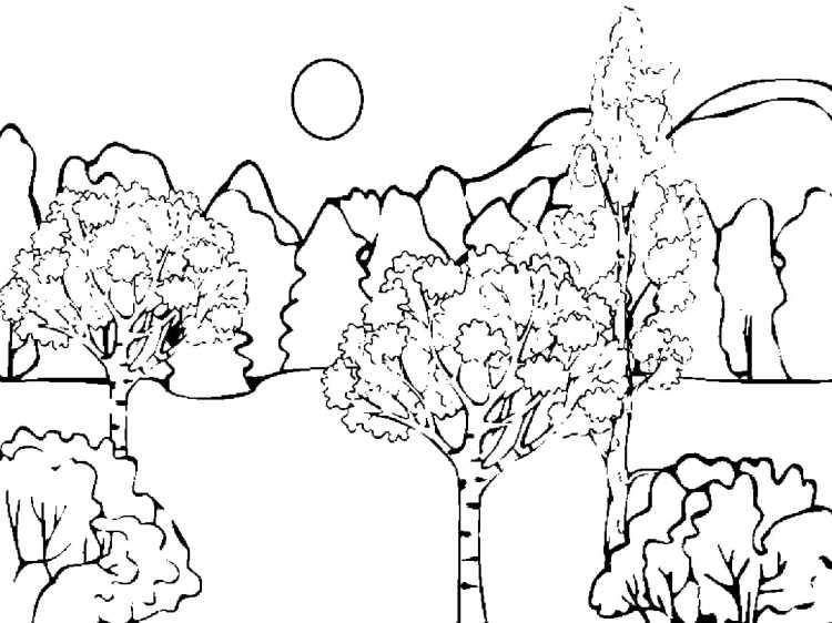 Раскраска пейзаж