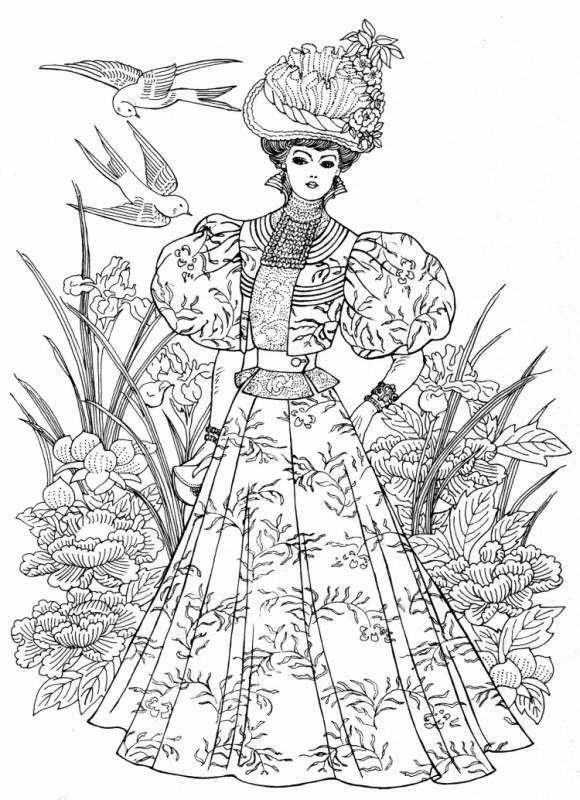 Руссскийнародный костюм раскраска