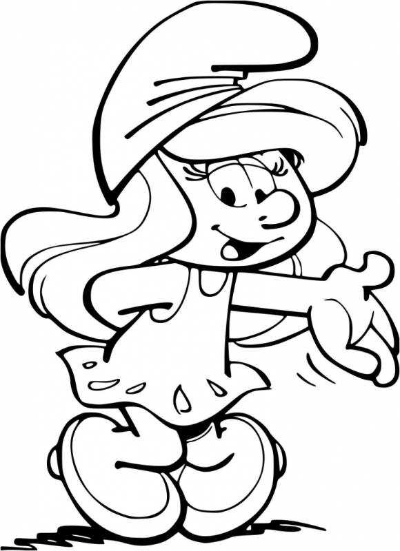 Смурфики раскраска Смурфетта