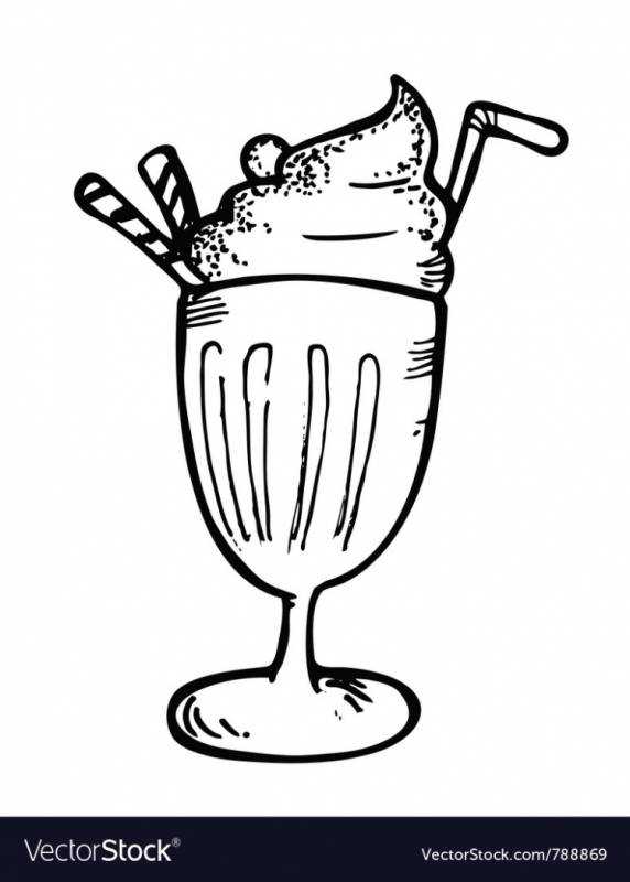 Раскраска милкшейк вектор