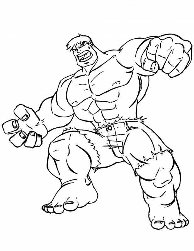Раскраска Супергерой Халк