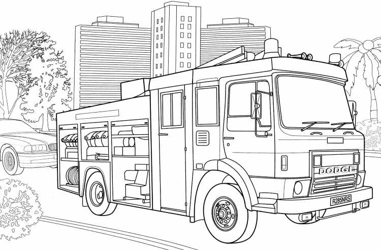 Раскраски для мальчиков пожарная машина