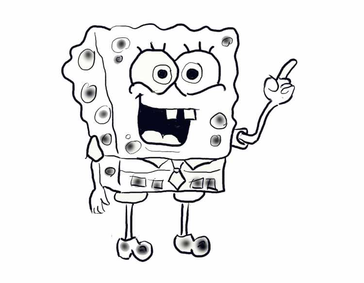 Губка Боб трафарет для раскрашивания
