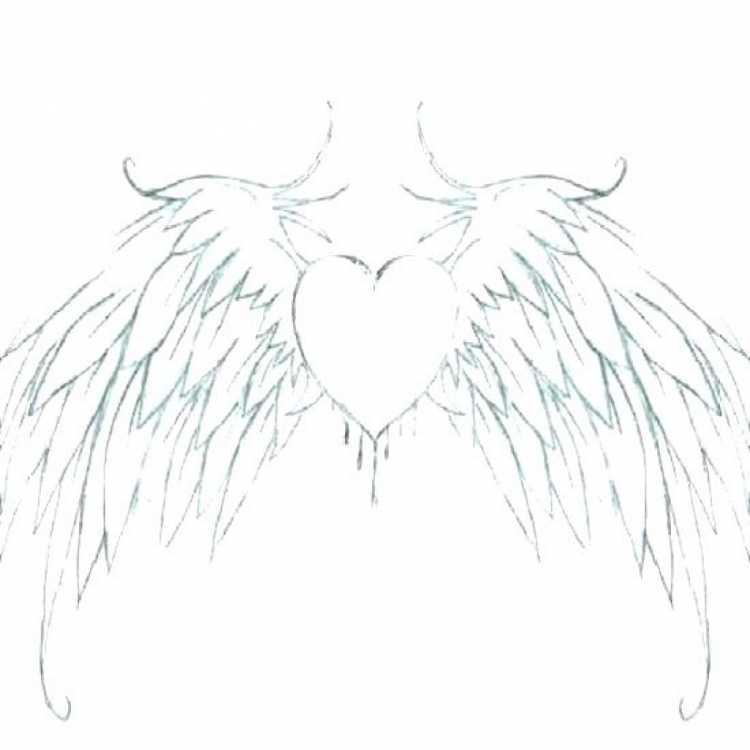 Сердечко с крыльями рисунок