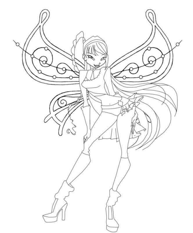 Раскраска Винкс Стелла Беливикс