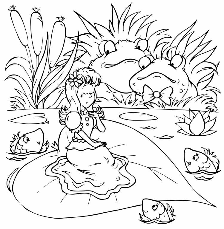 Раскраска к сказке Дюймовочка Ганс христиан Андерсен