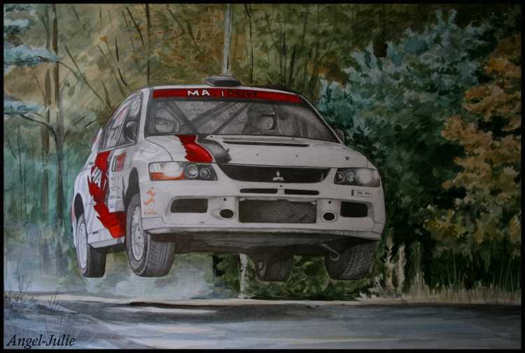 Mitsubishi Lancer Evolution 9 карандашом