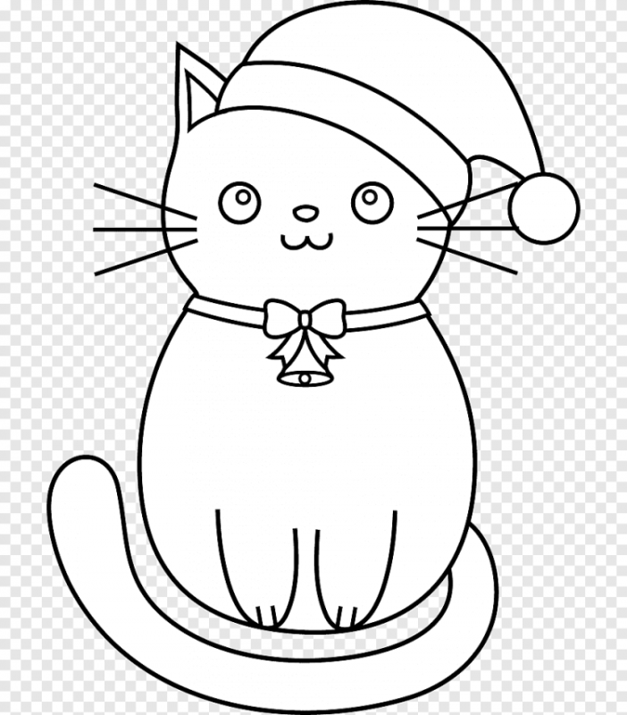 Раскраска котик с цветами