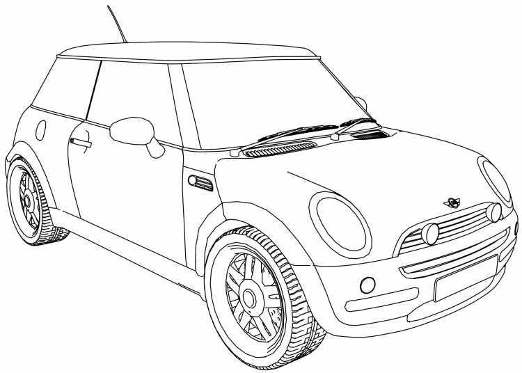 Мини Купер кабриолет раскраска