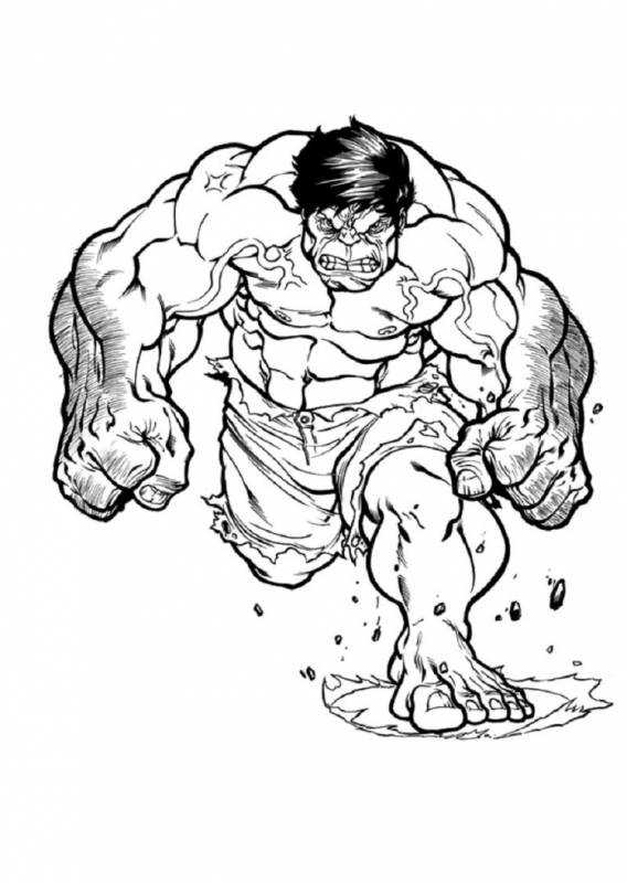Халк раскраска