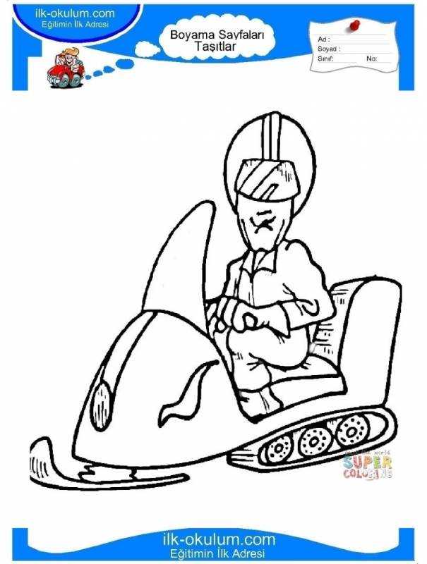 Раскраска снегоход