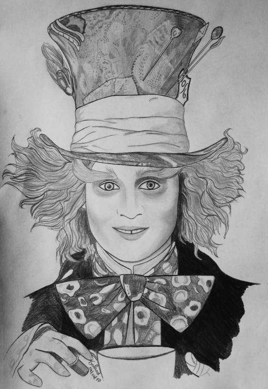 Шляпник Джонни Депп рисунок