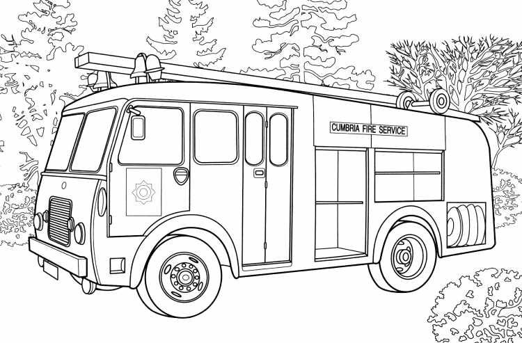 Раскраски пожарная машина ЗИЛ 131