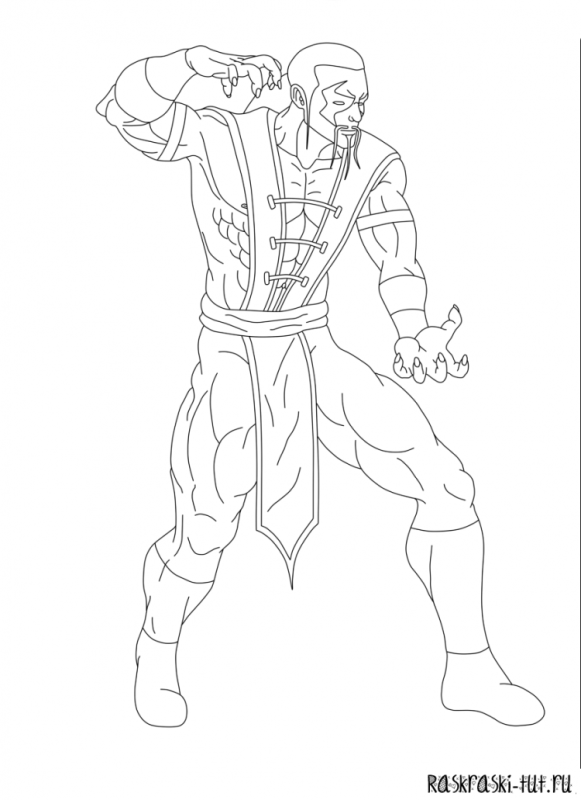Раскраска Сабзиро из мортал комбат