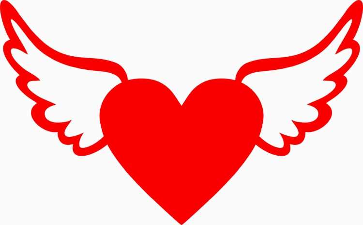 Раскраски сердечки с крыльями