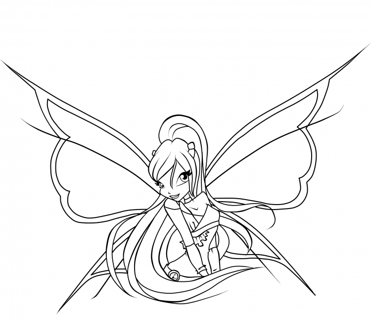 Раскраска Винкс Муза Беливикс