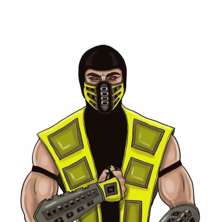 Скорпион Mortal Kombat раскраска