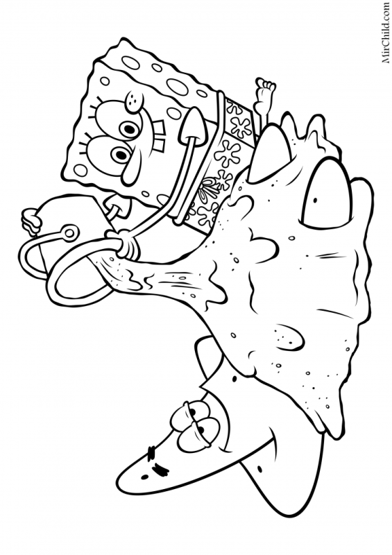 Раскраски губка Боб квадратные штаны и Патрик