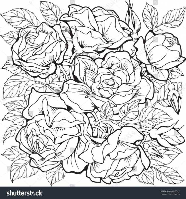 Раскраска цветы сложные