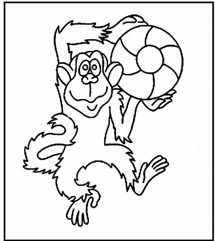 Обезьяна картинка раскраска