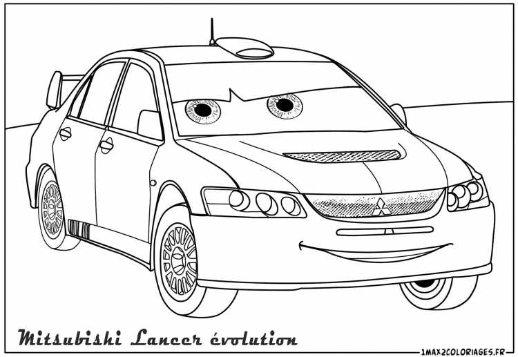Раскраски машины Мицубиси Лансер