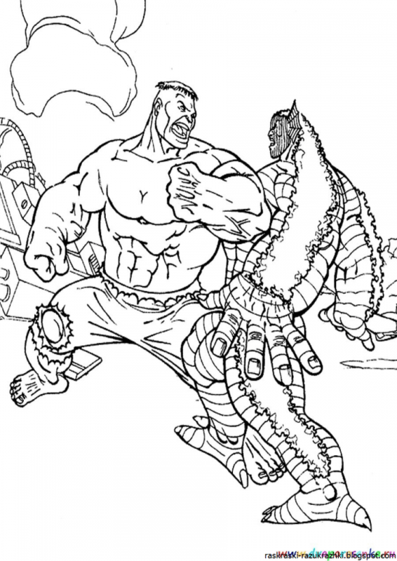Герои Мстители раскраска Халк