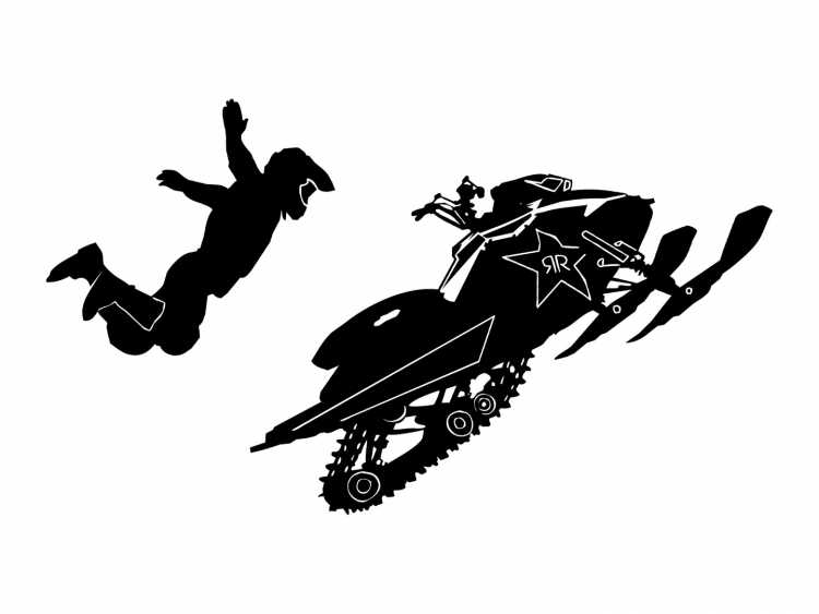 Снегоход трафарет