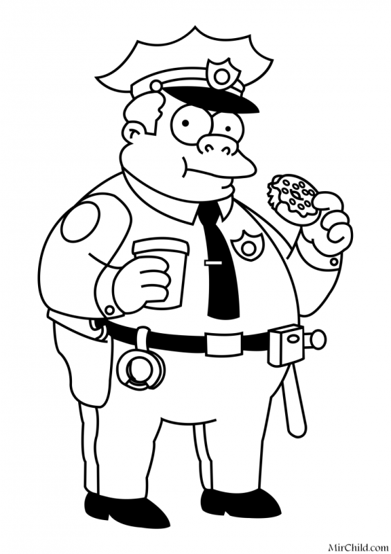 Полицейский раскраска для детей