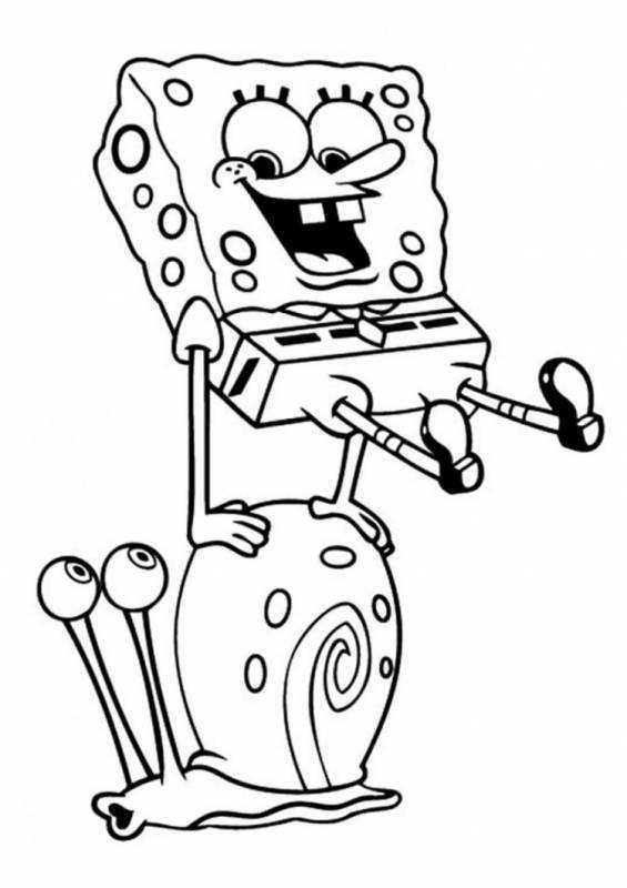 Раскраска Спанч Боб Гэри