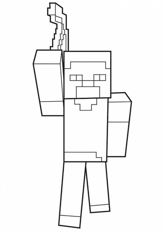 Стив с мечом раскраска