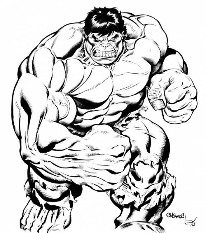 Халк раскраска