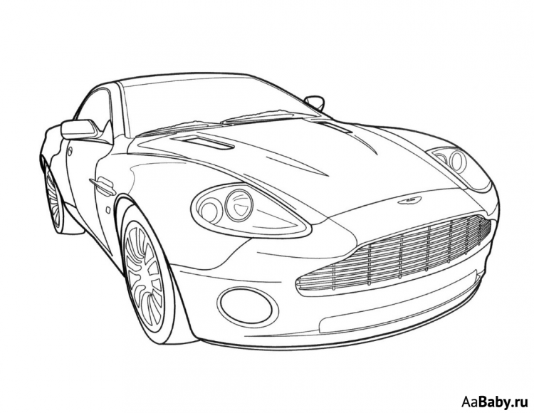 Современный автомобиль раскраска