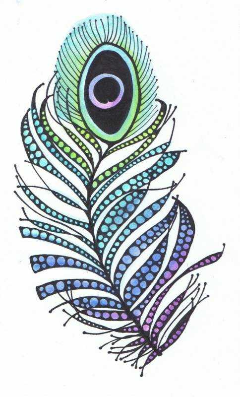 Зентангл Павлин