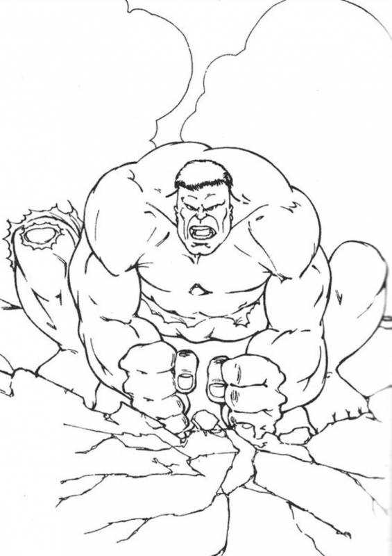 Раскраска Марвел Мстители Халк