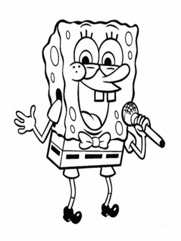 Спанч Боб с радугой раскраска