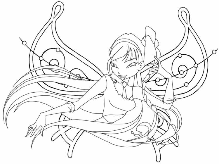 Раскраска Винкс Блум Беливикс