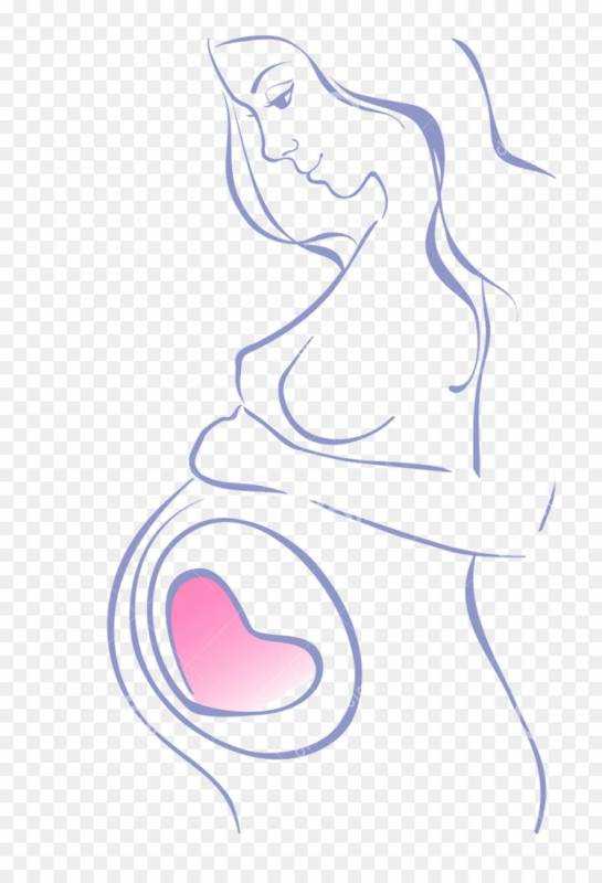 Силуэт беременной женщины карандашом