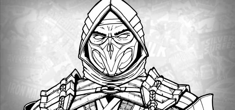 Раскраска мортал комбат рептилия